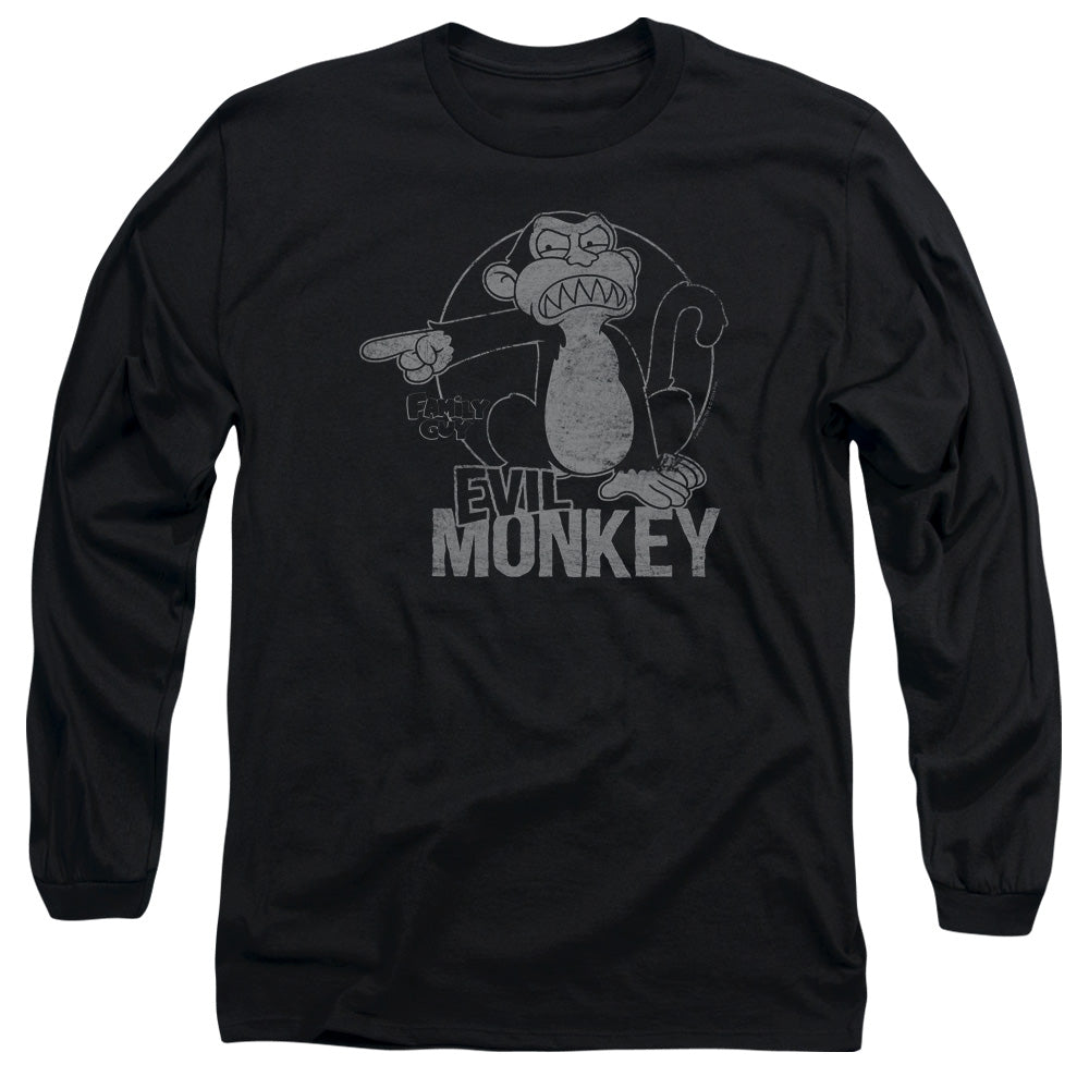 Family Guy Evil Monkey Mens Long Sleeve Shirt Black