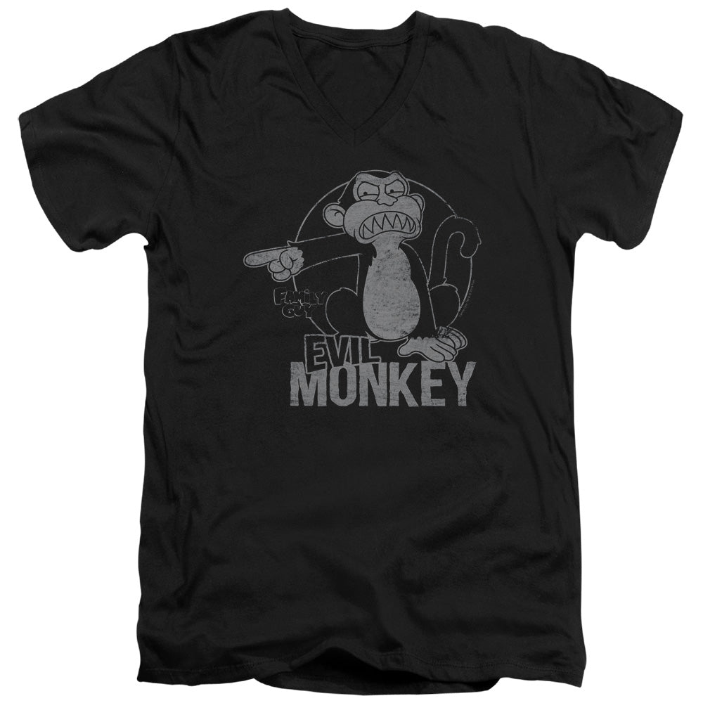 Family Guy Evil Monkey Mens Slim Fit V-Neck T Shirt Black