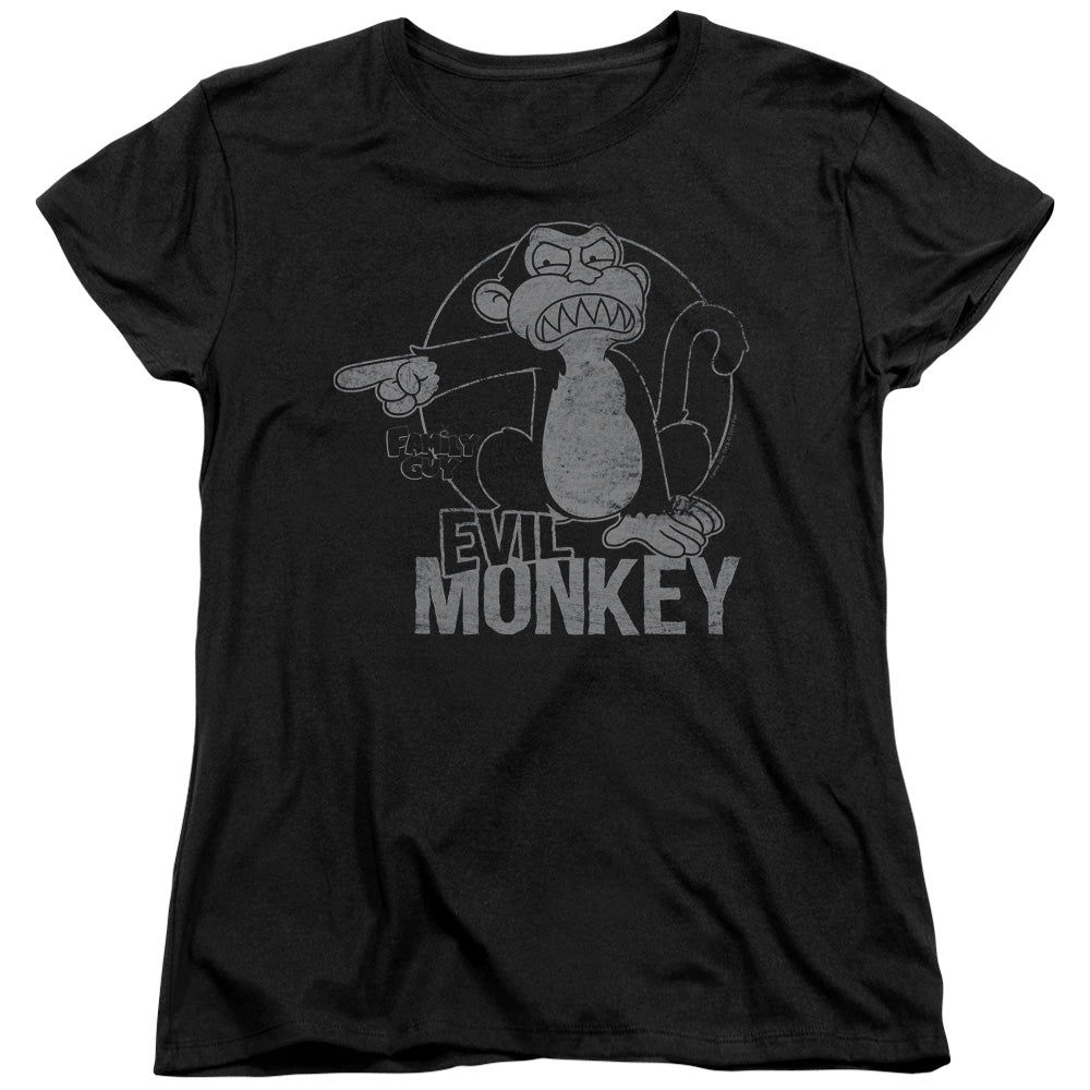 Family Guy Evil Monkey Womens T Shirt Black