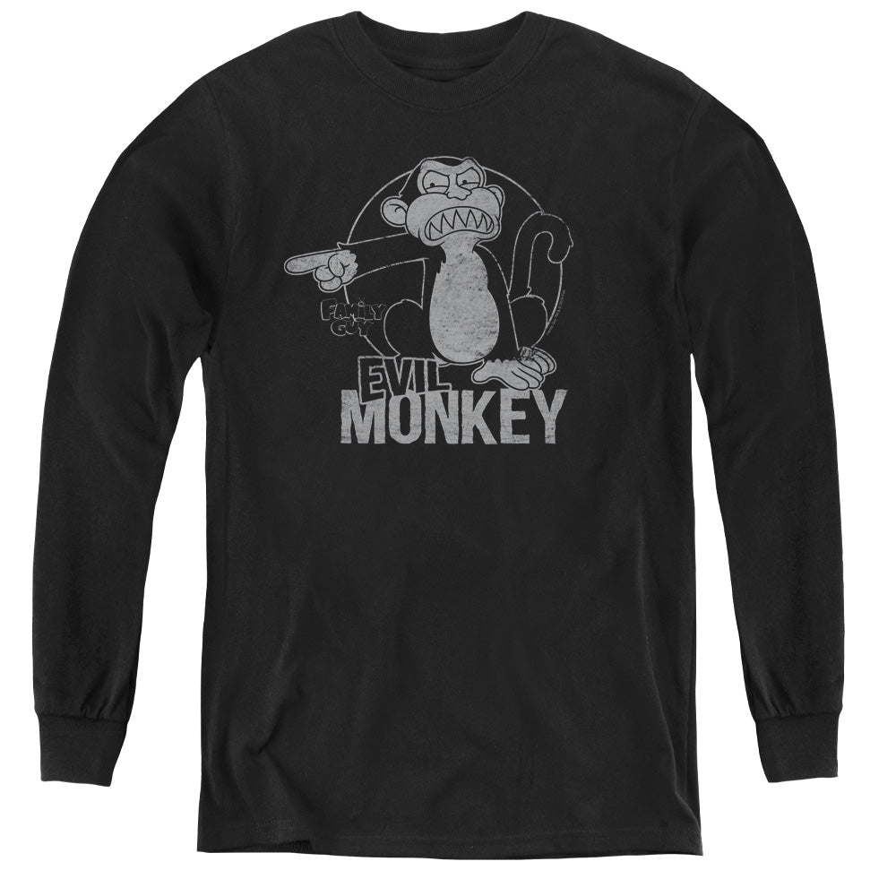 Family Guy Evil Monkey Long Sleeve Kids Youth T Shirt Black