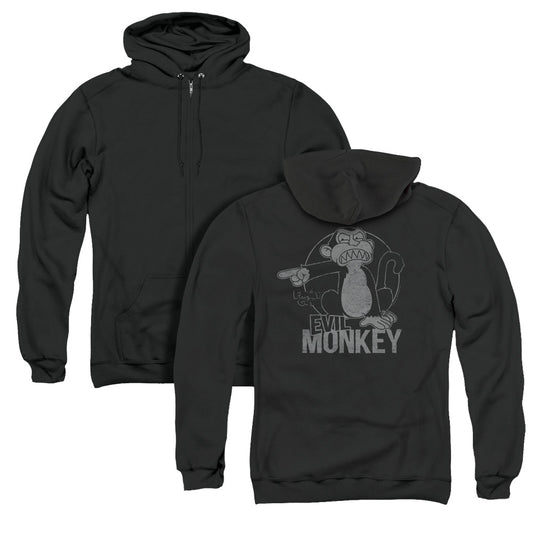 Family Guy Evil Monkey Back Print Zipper Mens Hoodie Black