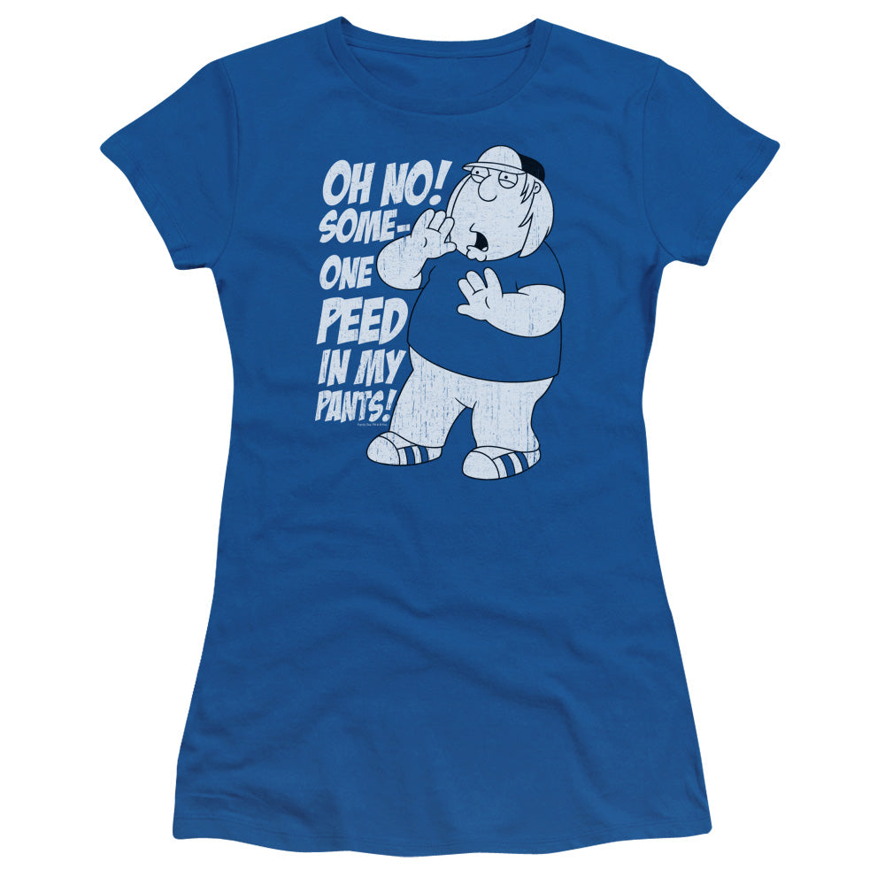 Family Guy In My Pants Junior Sheer Cap Sleeve Womens T Shirt Royal Blue