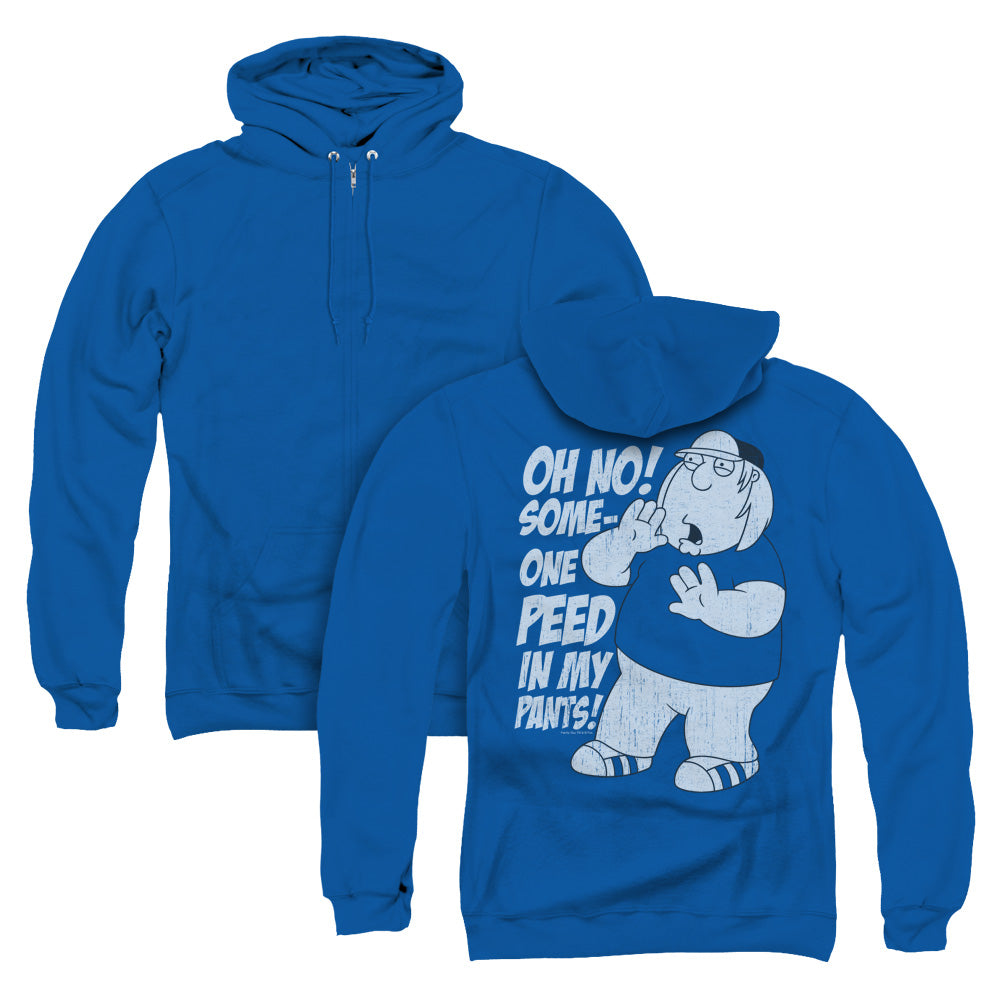 Family Guy In My Pants Back Print Zipper Mens Hoodie Royal Blue