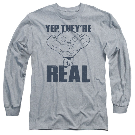 Family Guy Real Build Mens Long Sleeve Shirt Athletic Heather