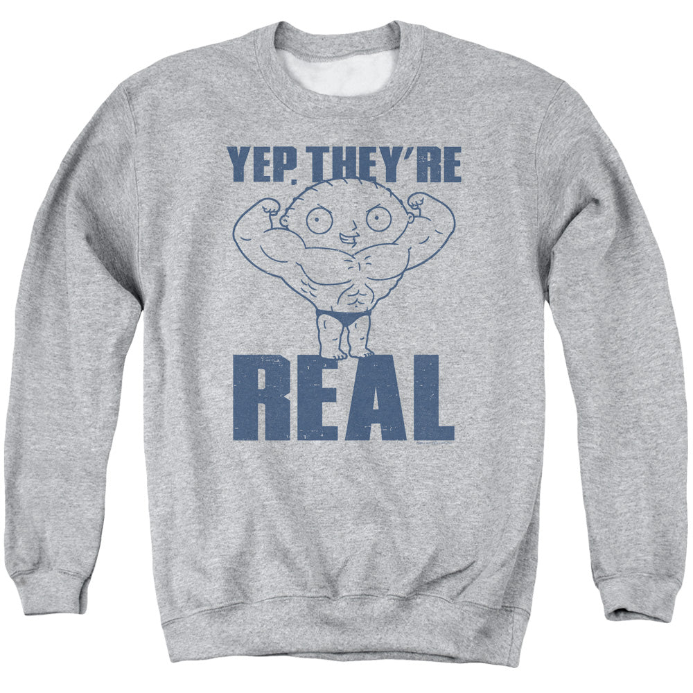 Family Guy Real Build Mens Crewneck Sweatshirt Athletic Heather