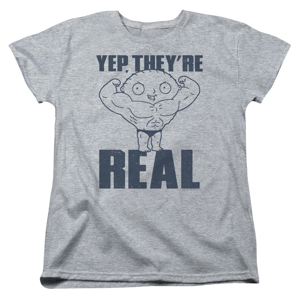 Family Guy Real Build Womens T Shirt Athletic Heather