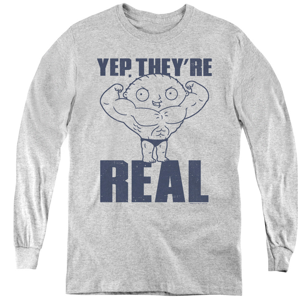 Family Guy Real Build Long Sleeve Kids Youth T Shirt Athletic Heather