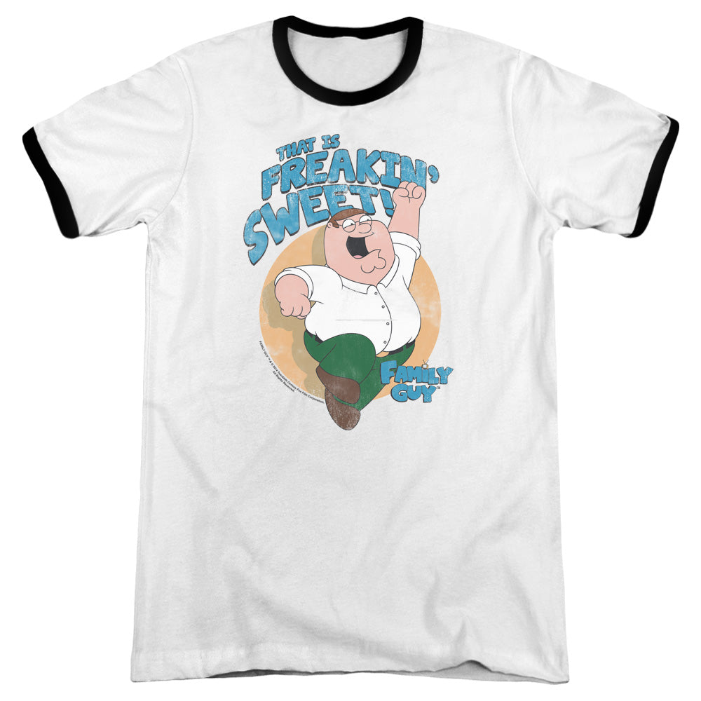 Family Guy Sweet Heather Ringer Mens T Shirt White Black