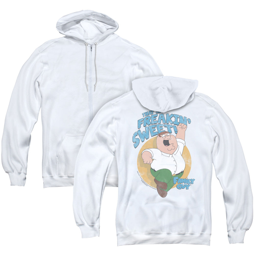 Family Guy Sweet Back Print Zipper Mens Hoodie White