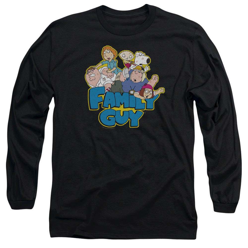 Family Guy Family Fight Mens Long Sleeve Shirt Black