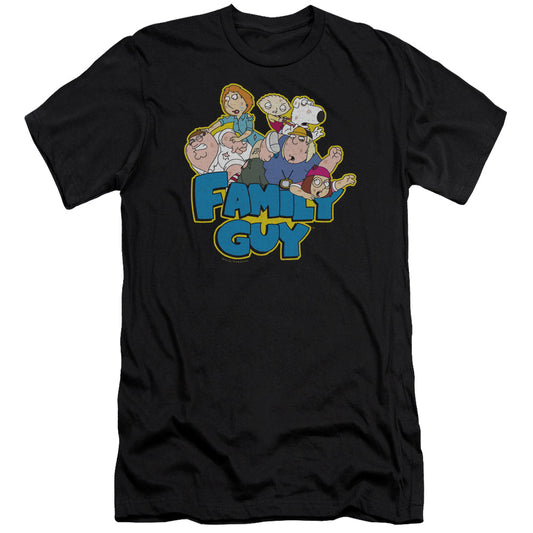 Family Guy Family Fight Premium Bella Canvas Slim Fit Mens T Shirt Black