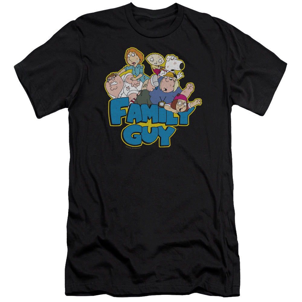 Family Guy Family Fight Slim Fit Mens T Shirt Black