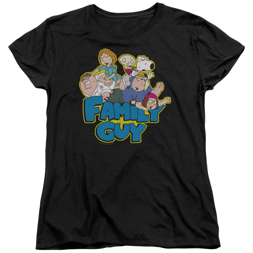 Family Guy Family Fight Womens T Shirt Black