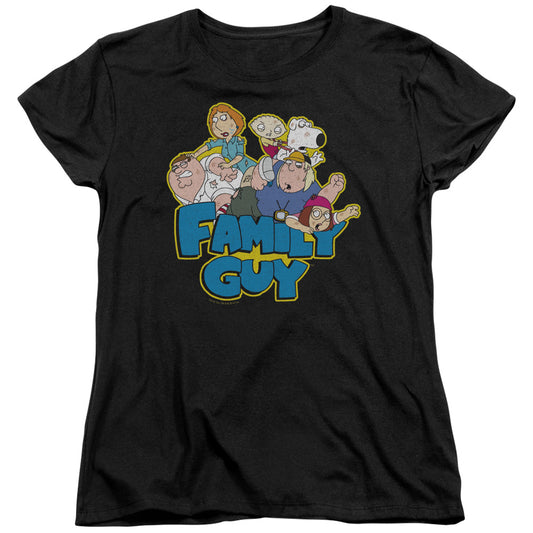 Family Guy Family Fight Womens T Shirt Black