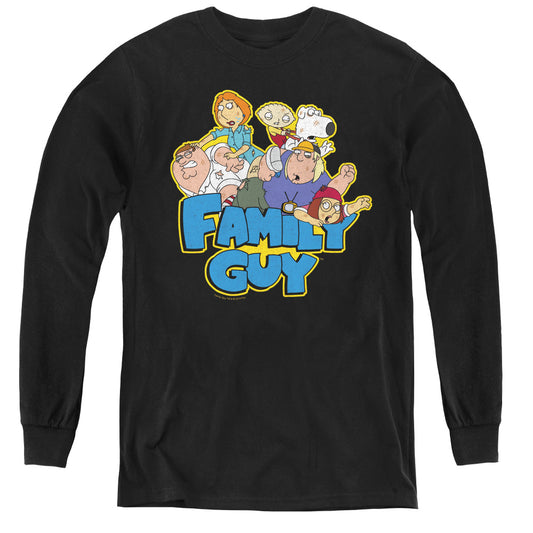 Family Guy Family Fight Long Sleeve Kids Youth T Shirt Black