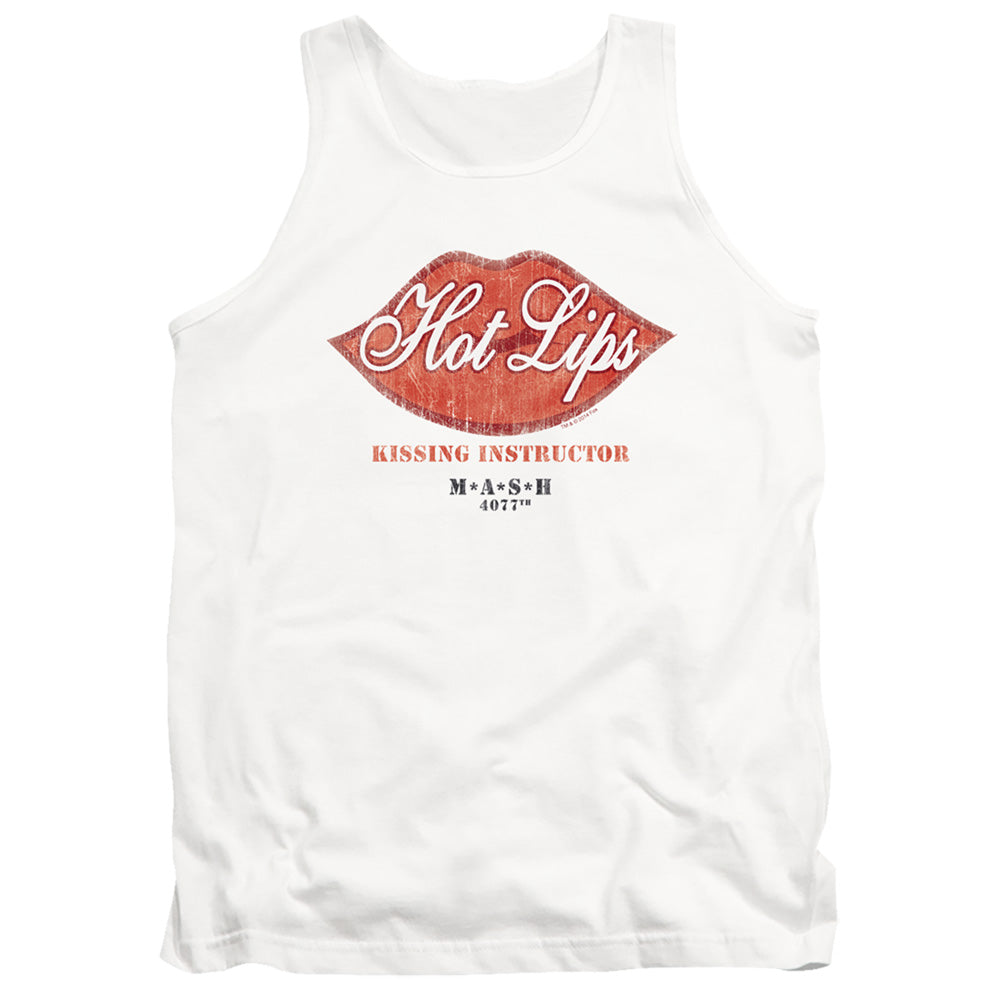 Mash Hot Lips Mens Tank Top Shirt White