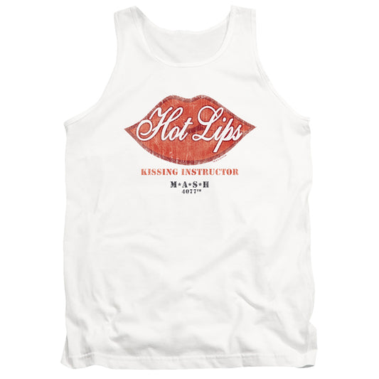 Mash Hot Lips Mens Tank Top Shirt White