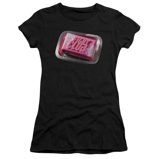 Fight Club Soap Junior Sheer Cap Sleeve Womens T Shirt Black