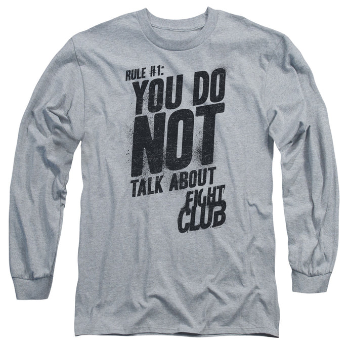 Fight Club Rule 1 Mens Long Sleeve Shirt Athletic Heather