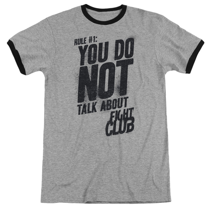 Fight Club Rule 1 Heather Ringer Mens T Shirt Heather