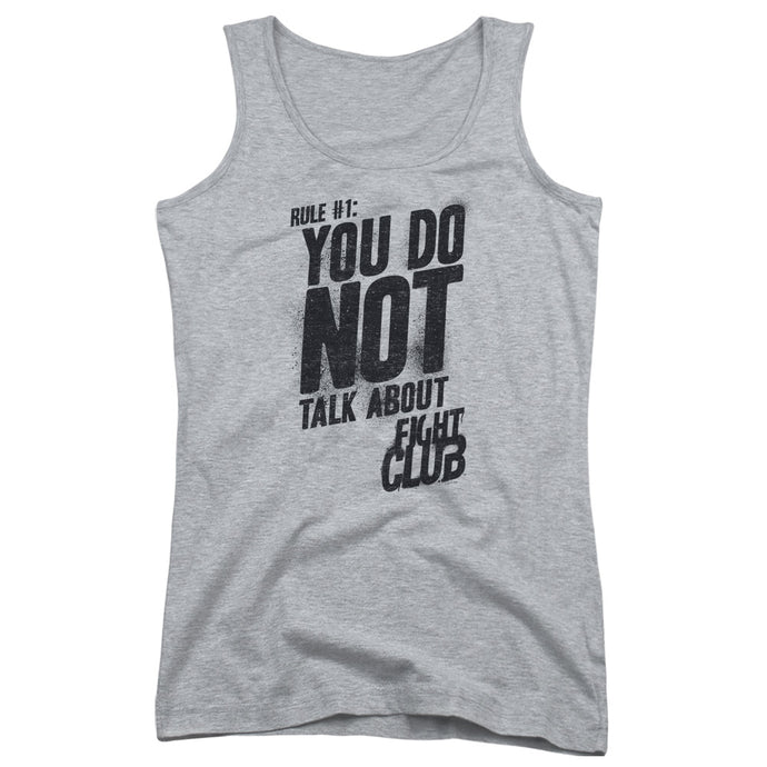 Fight Club Rule 1 Womens Tank Top Shirt Athletic Heather