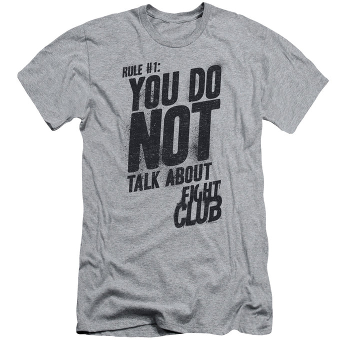 Fight Club Rule 1 Slim Fit Mens T Shirt Athletic Heather