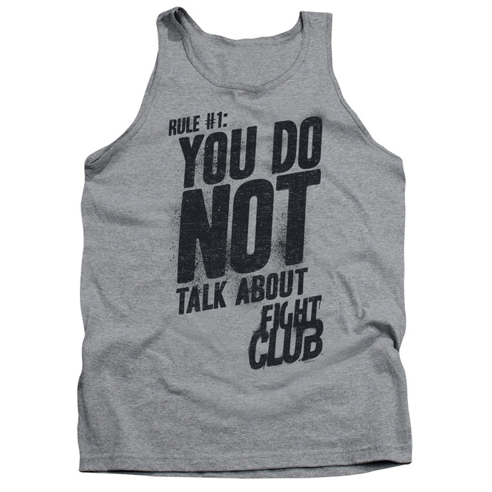 Fight Club Rule 1 Mens Tank Top Shirt Athletic Heather