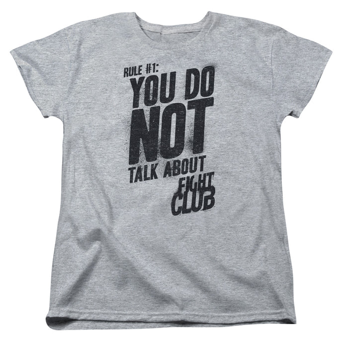 Fight Club Rule 1 Womens T Shirt Athletic Heather