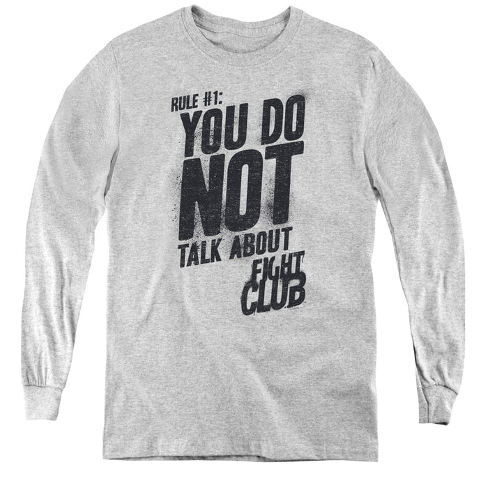 Fight Club Rule 1 Long Sleeve Kids Youth T Shirt Athletic Heather