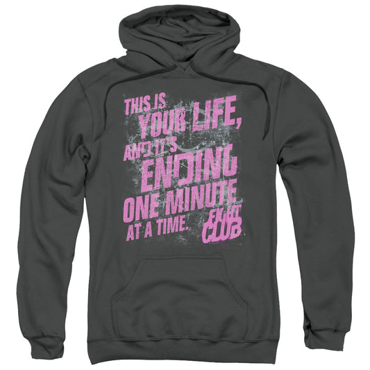 Fight Club Life Ending Mens Hoodie Charcoal