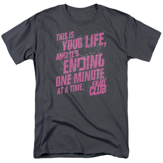 Fight Club Life Ending Mens T Shirt Charcoal