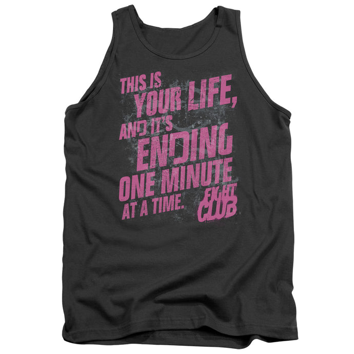 Fight Club Life Ending Mens Tank Top Shirt Charcoal