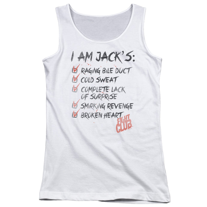Fight Club Jacks Womens Tank Top Shirt White