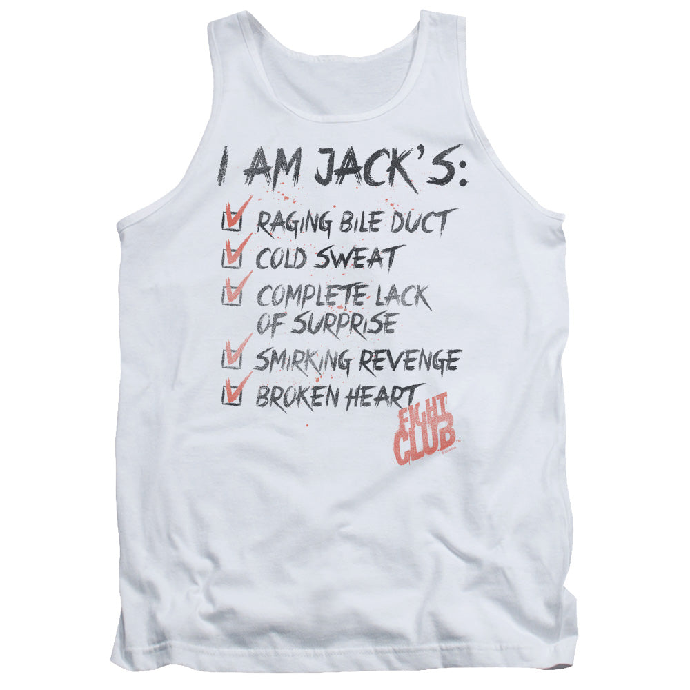 Fight Club Jacks Mens Tank Top Shirt White