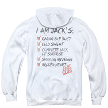 Load image into Gallery viewer, Fight Club Jacks Back Print Zipper Mens Hoodie White