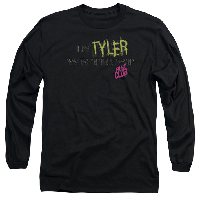 Fight Club In Tyler We Trust Mens Long Sleeve Shirt Black
