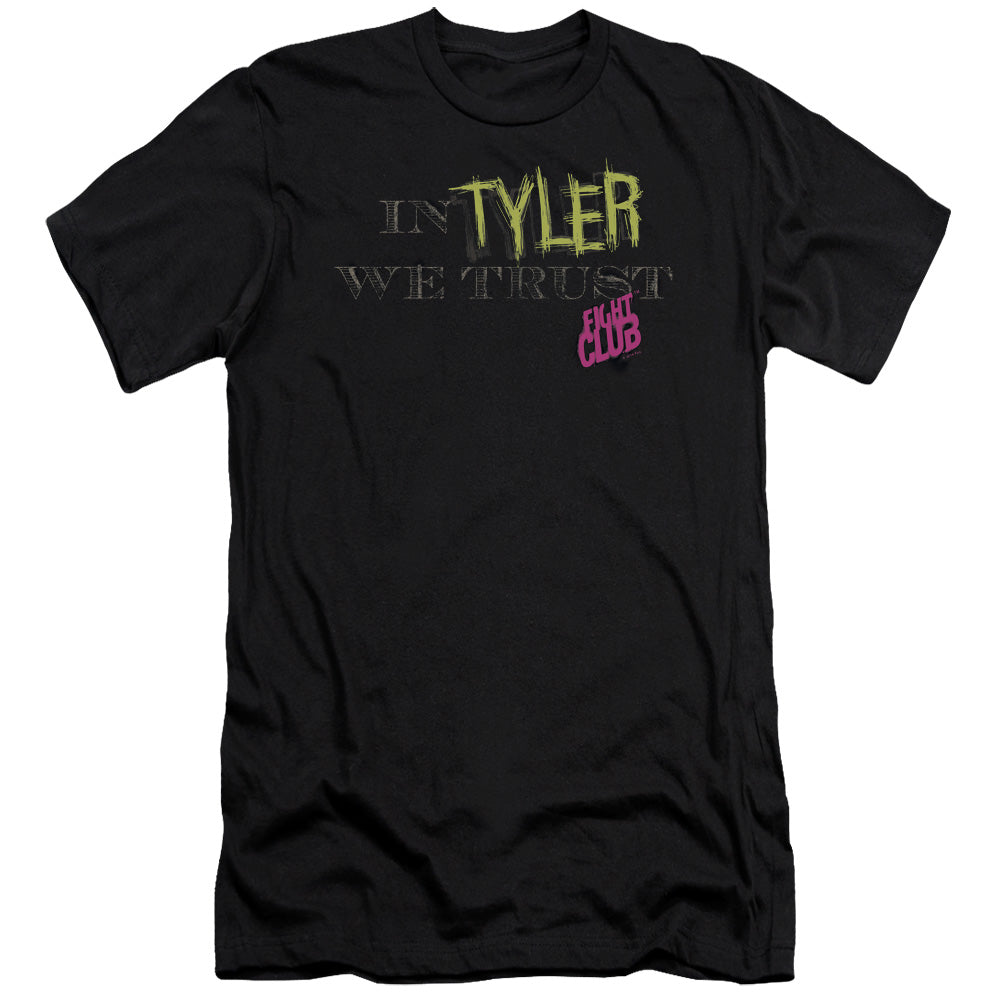 Fight Club In Tyler We Trust Slim Fit Mens T Shirt Black
