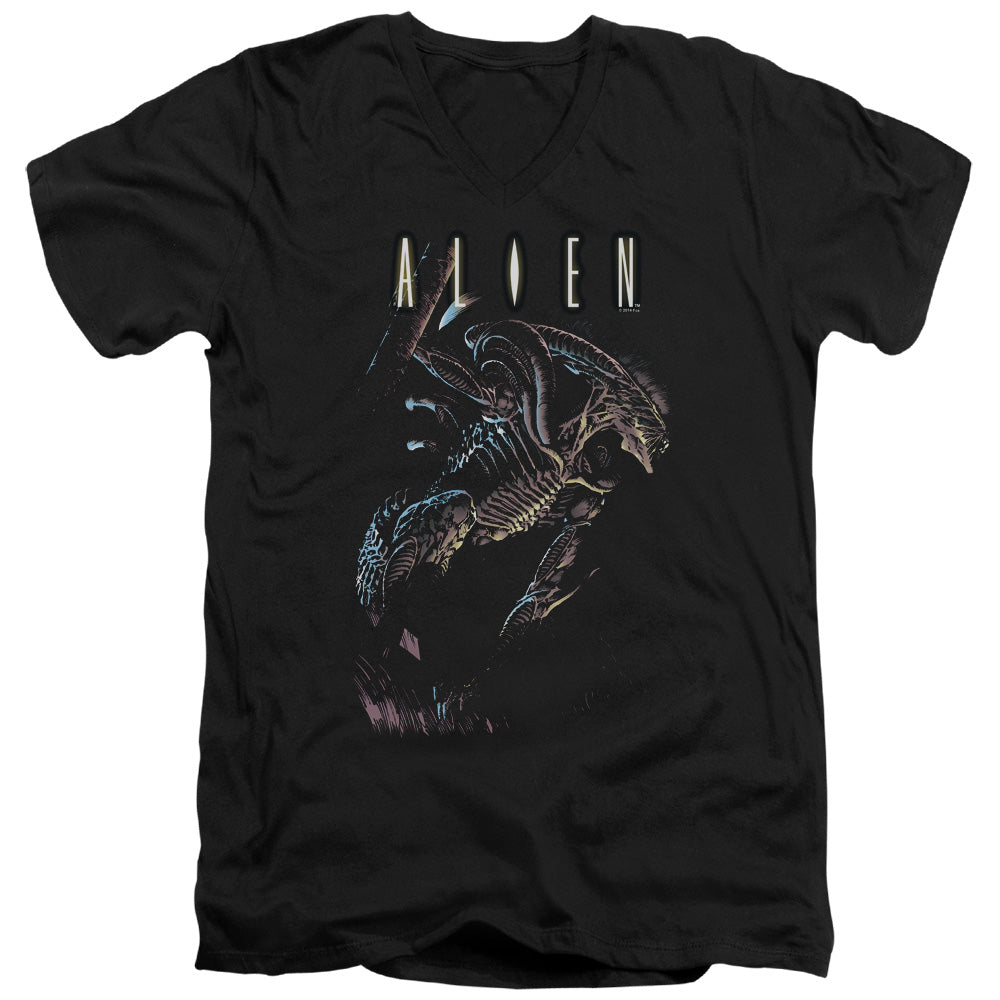 Alien Form And Void Mens Slim Fit V-Neck T Shirt Black