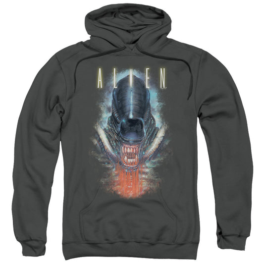 Alien Bloody Jaw Mens Hoodie Charcoal