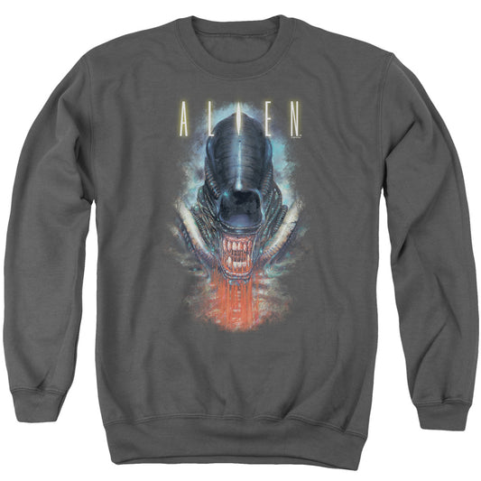 Alien Bloody Jaw Mens Crewneck Sweatshirt Charcoal