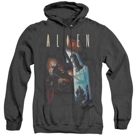 Alien Around The Corner Heather Mens Hoodie Black