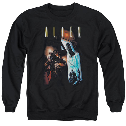 Alien Around The Corner Mens Crewneck Sweatshirt Black