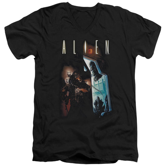 Alien Around The Corner Mens Slim Fit V-Neck T Shirt Black