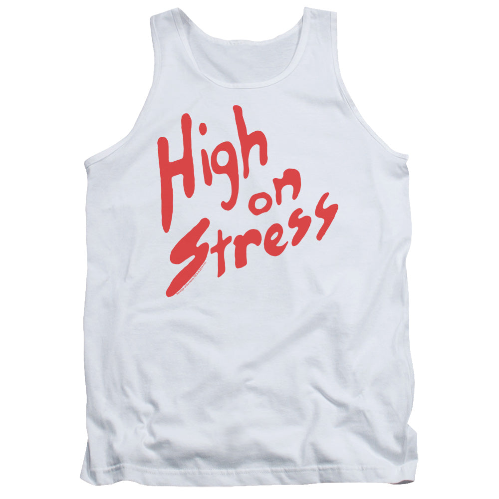 Revenge Of The Nerds High On Stress Mens Tank Top Shirt White