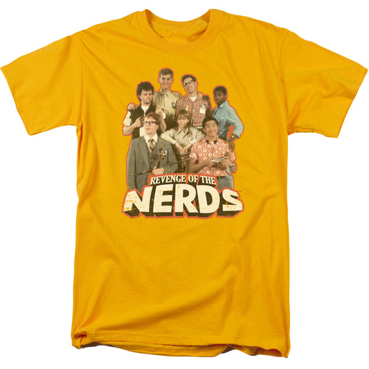 Revenge Of The Nerds Group Of Nerds Mens T Shirt Gold