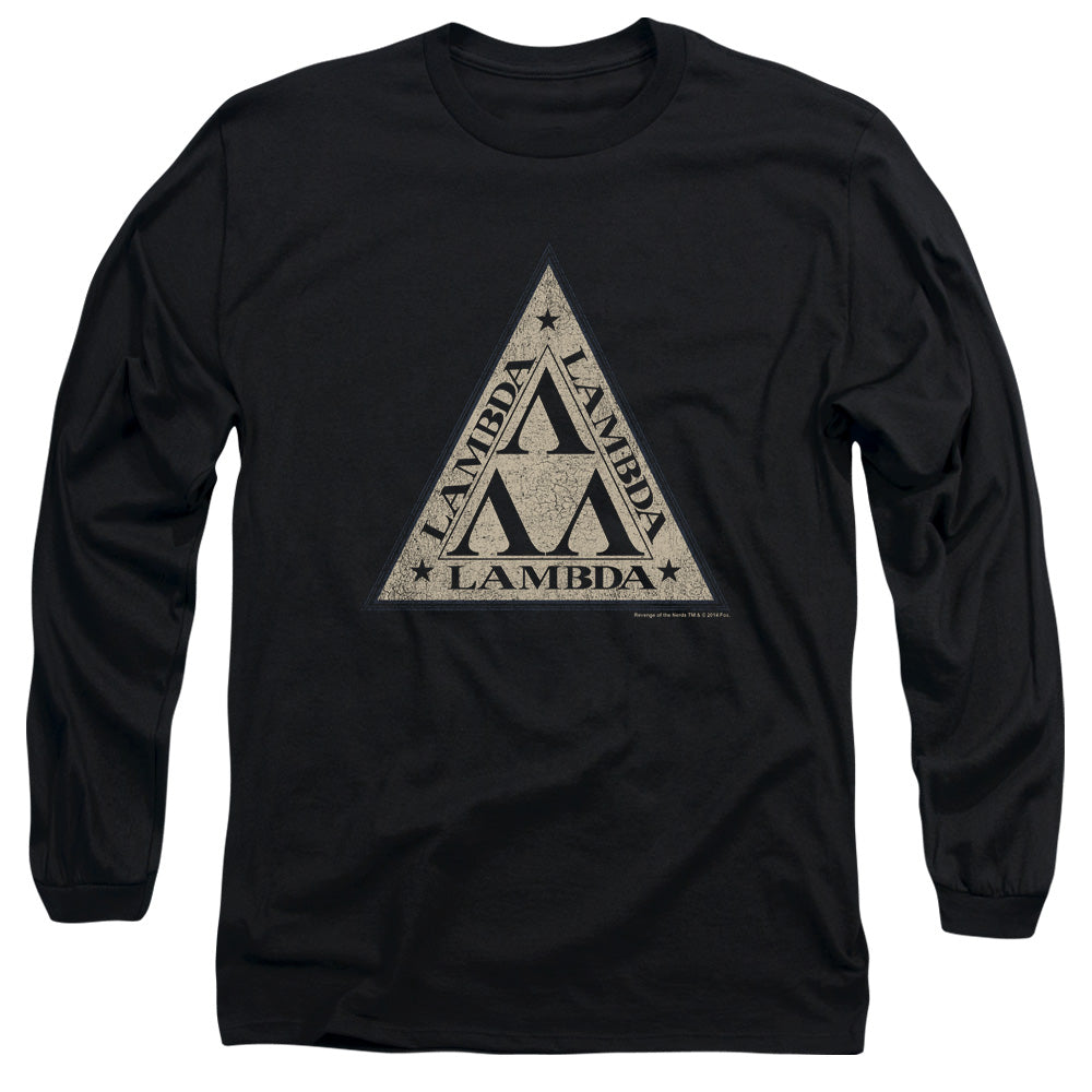 Revenge Of The Nerds Tri Lambda Logo Mens Long Sleeve Shirt Black