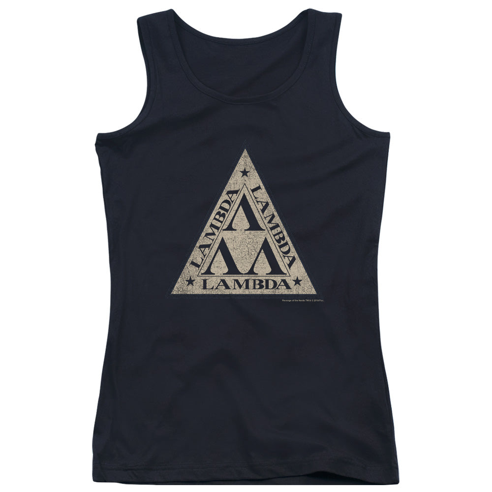 Revenge Of The Nerds Tri Lambda Logo Womens Tank Top Shirt Black