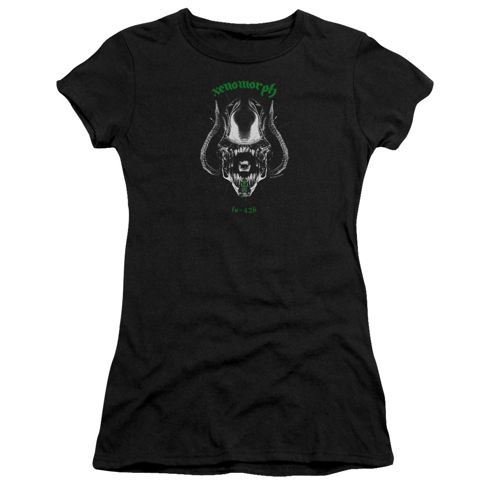 Alien Xenomorph Junior Sheer Cap Sleeve Womens T Shirt Black