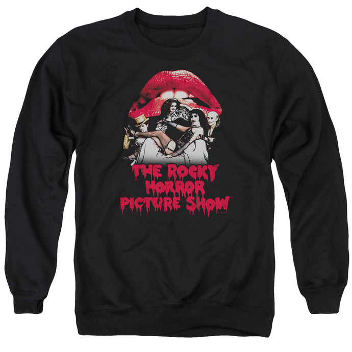 The Rocky Horror Picture Show Casting Throne Mens Crewneck Sweatshirt Black