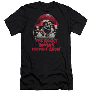 The Rocky Horror Picture Show Casting Throne Slim Fit Mens T Shirt Black